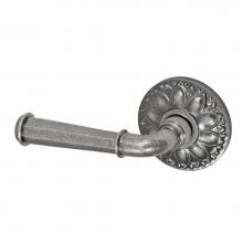Fusion V-AN-D8-0-ATP-L - St Charles Lever with Floral Rose Privacy Set in Antique Pewter - Left