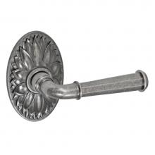 Fusion P-AN-D9-0-ATP-R - St Charles Lever with Oval Floral Rose Passage Set in Antique Pewter - Right