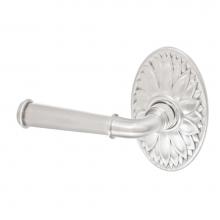 Fusion V-AN-D9-0-BRN-L - St Charles Lever with Oval Floral Rose Privacy Set in Brushed Nickel - Left