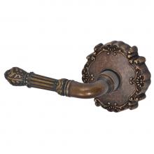 Fusion V-BD-C9-0-MDB-L - Venetian Lever with Round Victorian Rose Privacy Set in Medium Bronze - Left