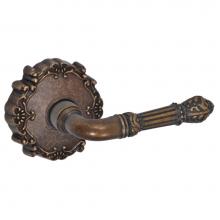 Fusion V-BD-C9-0-MDB-R - Venetian Lever with Round Victorian Rose Privacy Set in Medium Bronze - Right
