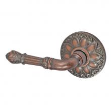 Fusion D-BD-D8-E-ATC-L - Venetian Lever with Floral Rose Dummy Single in Antique Copper - Left