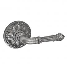 Fusion D-BD-D8-E-ATP-R - Venetian Lever with Floral Rose Dummy Single in Antique Pewter - Right
