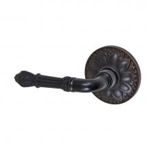 Fusion V-BD-D8-0-ORB-L - Venetian Lever with Floral Rose Privacy Set in Oil Rubbed Bronze - Left