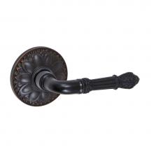 Fusion P-BD-D8-0-ORB-R - Venetian Lever with Floral Rose Passage Set in Oil Rubbed Bronze - Right