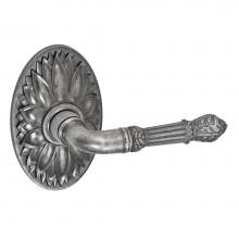 Fusion D-BD-D9-E-ATP-R - Venetian Lever with Oval Floral Rose Dummy Single in Antique Pewter - Right
