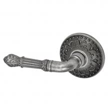 Fusion V-BD-S9-0-ATP-L - Venetian Lever with Venice  Rose Privacy Set in Antique Pewter - Left