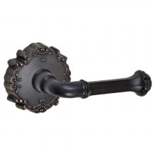 Fusion D-BE-C9-E-ORB-R - Tuscan Lever with Round Victorian Rose Dummy Single in Oil Rubbed Bronze - Right