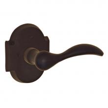 Fusion V-BR-A3-0-DKB-R - Sandcast Bronze Rainier Lever with Sandcast Bronze Scalloped Rose Privacy Set in Dark Bronze -