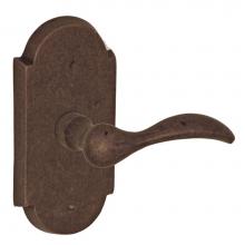 Fusion V-BR-C7-0-MXB-R - Sandcast Bronze Rainier Lever with Sandcast Bronze Large Scalloped Plate Privacy Set in Sandcast