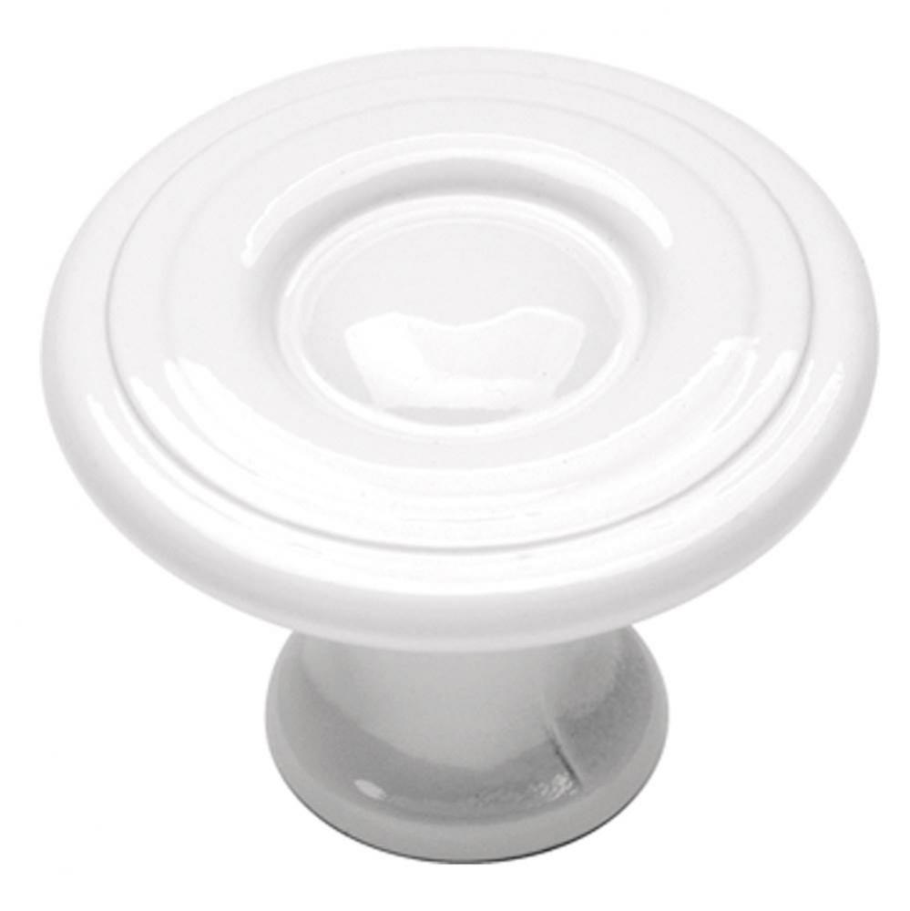 Conquest Collection Knob 1-3/16'' Diameter White Finish