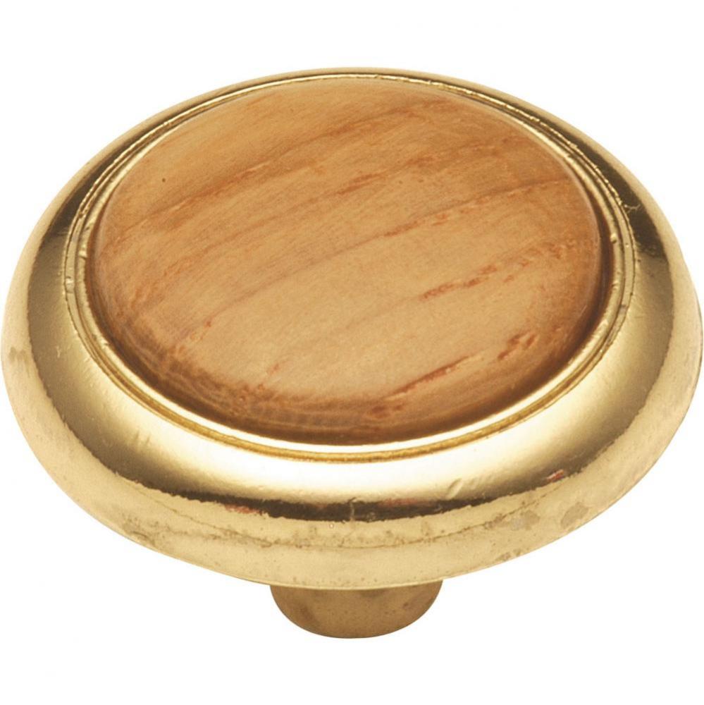 1-1/4 In. Wood grain Oak Cabinet Knob
