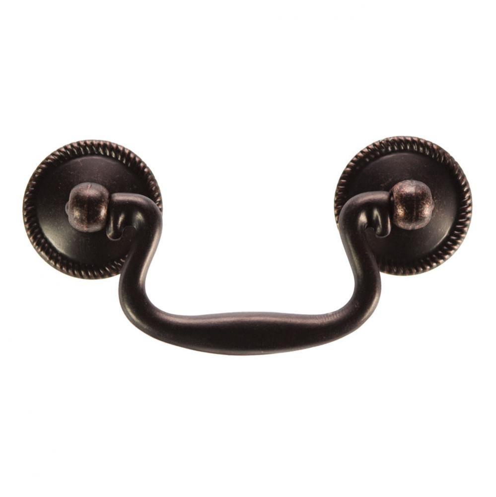 Manor House Collection Rosette Backplate Pull 2-1/2'' C/C Dark Antique Copper Finish