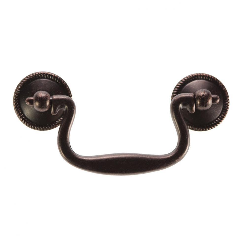 Manor House Collection Rosette Backplate Pull 3'' C/C Dark Antique Copper Finish