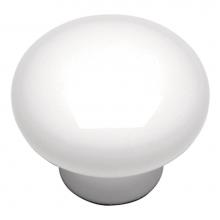 Hickory Hardware P14630-W - Conquest Collection Knob 1-1/8'' Diameter White Finish