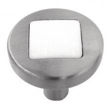 Hickory Hardware P3440-SNWM - Loft Collection Knob 1'' Diameter Satin Nickel with White Matte Finish
