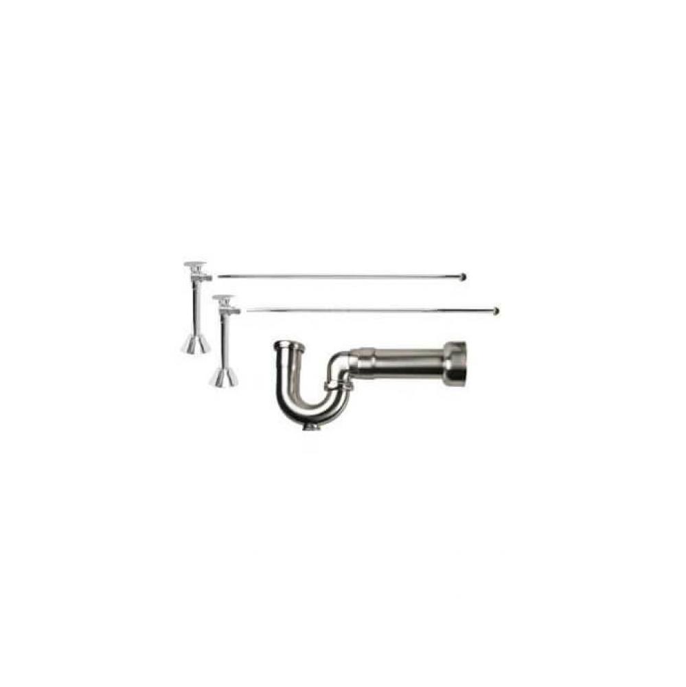 Lavatory Supply Kit - Brass Oval Handle with 1/4 Turn Ball Valve (MT316-NL) - Angle Sweat, Massach