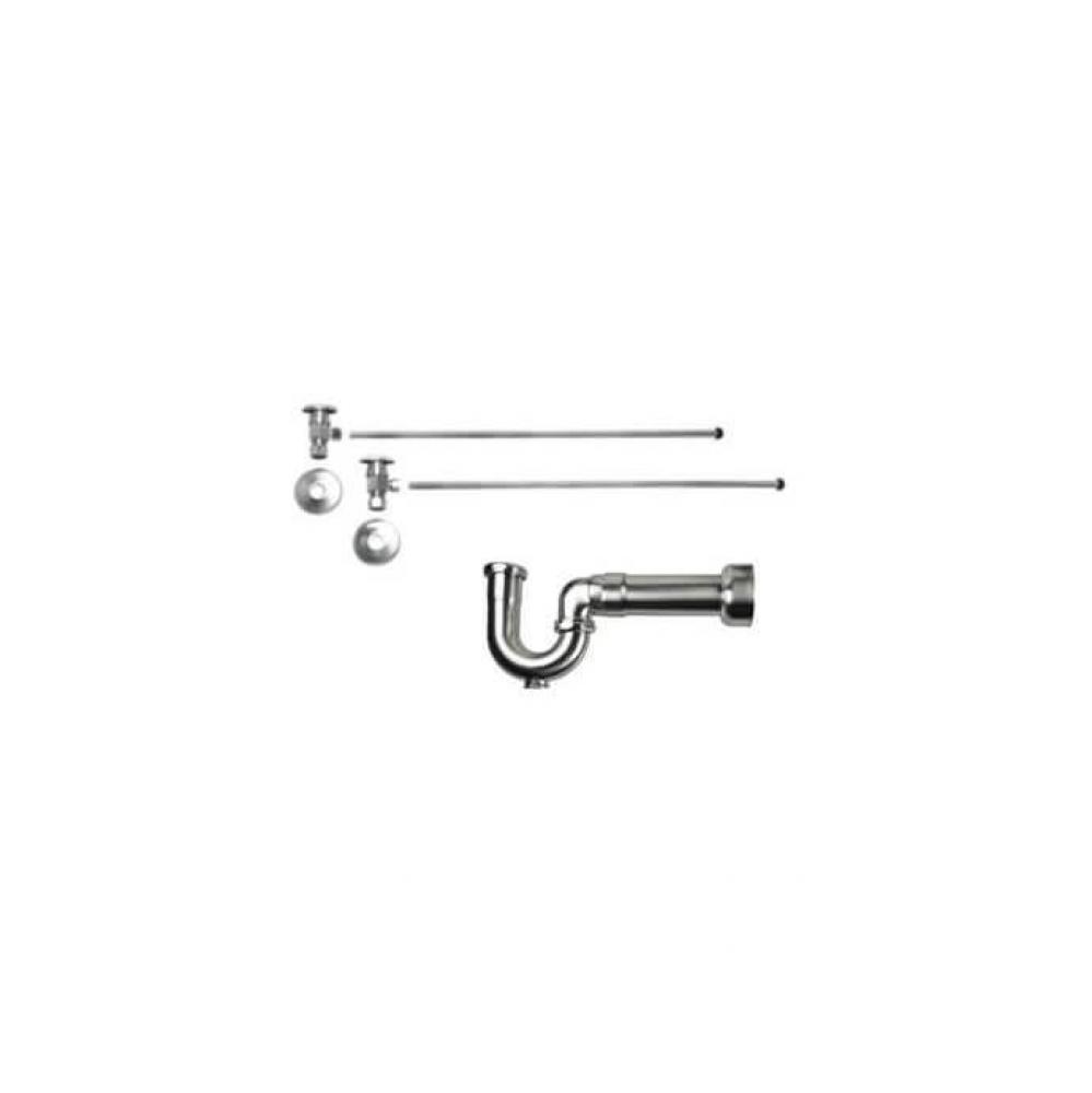 Lavatory Supply Kit - Brass Oval Handle with 1/4 Turn Ceramic Disc Cartridge Valve (MT6003-NL) - A