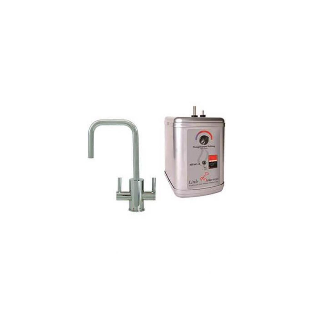 Hot & Cold Water Faucet with Contemporary Round Body & Handles (90° Spout) & Litt