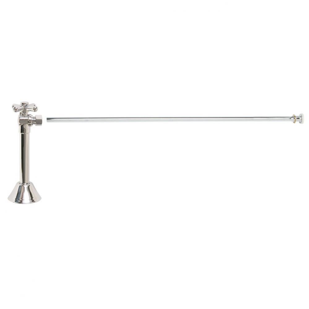 Toilet Supply Kit - Brass Cross Handle with 1/4 Turn Ball Valve (MT629-NL) - Angle Sweat, Flat Hea