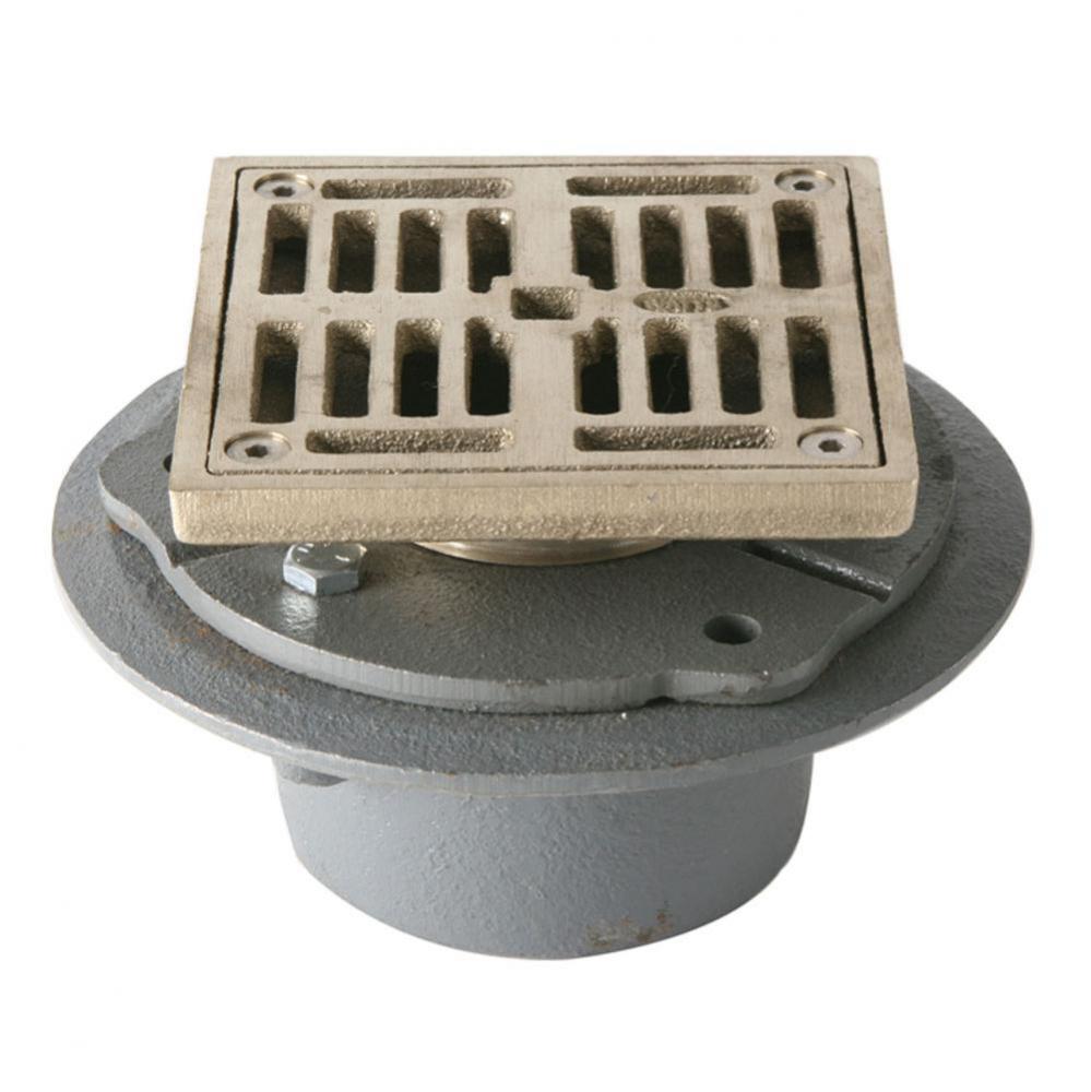 4'' Square Complete Shower Drain - PVC