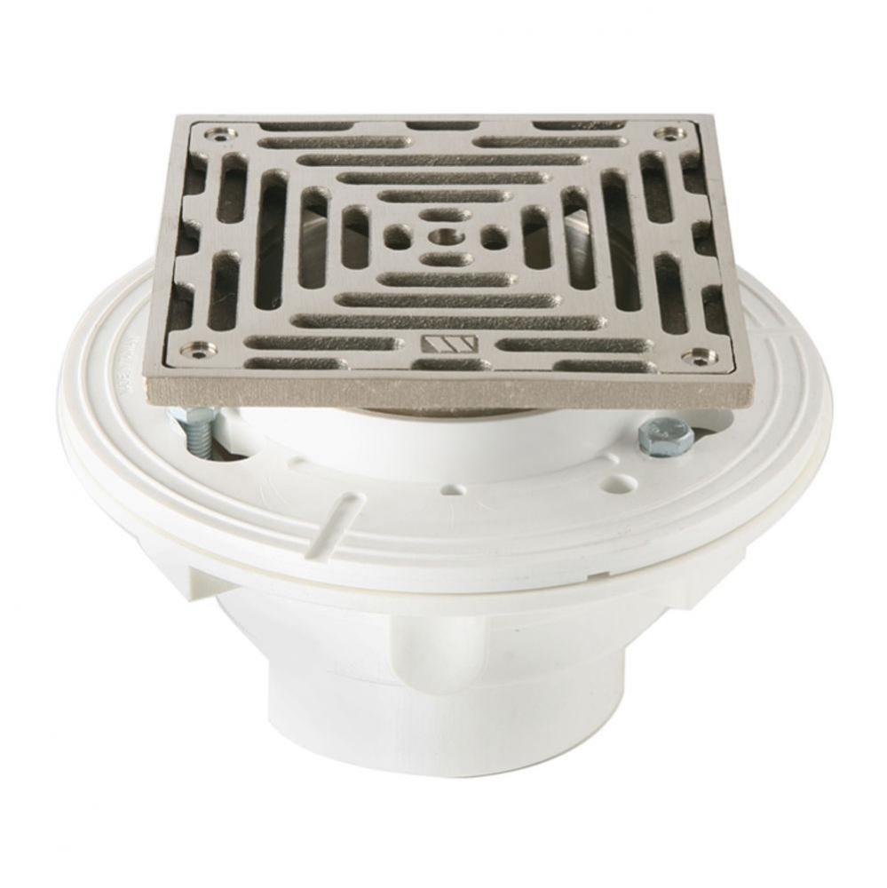 6'' Square PVC floor drain
