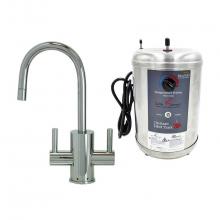 Mountain Plumbing MT1841DIY-NL/CPB - Hot & Cold Water Faucet with Contemporary Round Body & Handles & Little Gourmet®