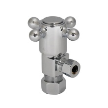 Mountain Plumbing MT4003X-NL/BRS - Brass Cross Handle with 1/4 Turn Ceramic Disc Cartridge Valve - Lead Free - Angle (1/2 Inch Compre