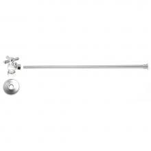 Mountain Plumbing MT482BX-NL/CPB - Toilet Supply Kit - Brass Cross Handle with 1/4 Turn Ball Valve (MT621-NL) - Angle, Flat Head Rise