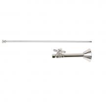 Mountain Plumbing MT5060L-NL/CPB - Toilet Supply Kit - Brass Cross Handle with 1/4 Turn Ball Valve (MT631-NL) - Straight Sweat, Flat