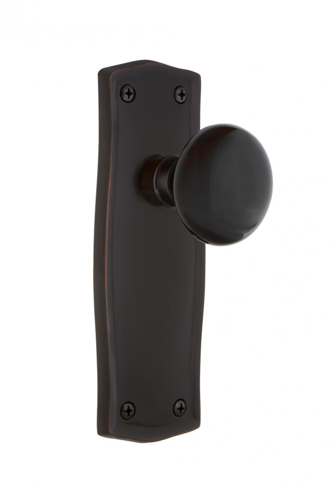 Nostalgic Warehouse Prairie Plate Passage Black Porcelain Door Knob in Timeless Bronze
