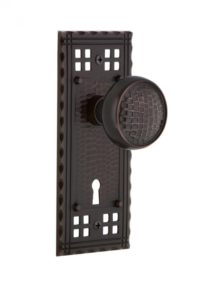 Nostalgic Warehouse Craftsman Plate with Keyhole Passage Craftsman Door Knob in Timeless Bronze