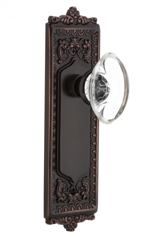 Nostalgic Warehouse Egg & Dart Plate Single Dummy Oval Clear Crystal Glass Door Knob in Timele