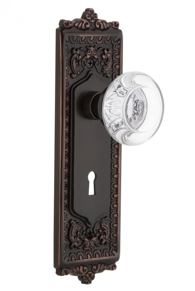 Nostalgic Warehouse Egg & Dart Plate with Keyhole Single Dummy Round Clear Crystal Glass Door