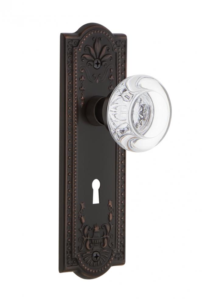 Nostalgic Warehouse Meadows Plate with Keyhole Single Dummy Round Clear Crystal Glass Door Knob in