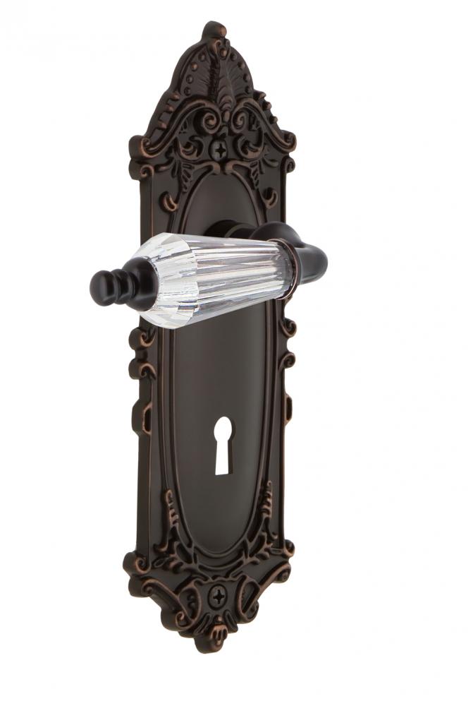 Nostalgic Warehouse Victorian Plate with Keyhole Single Dummy Parlor Lever in Timeless Bronze