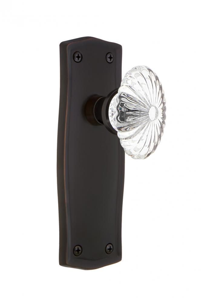 Nostalgic Warehouse Prairie Plate Double Dummy Oval Fluted Crystal Glass Door Knob in Timeless Bro