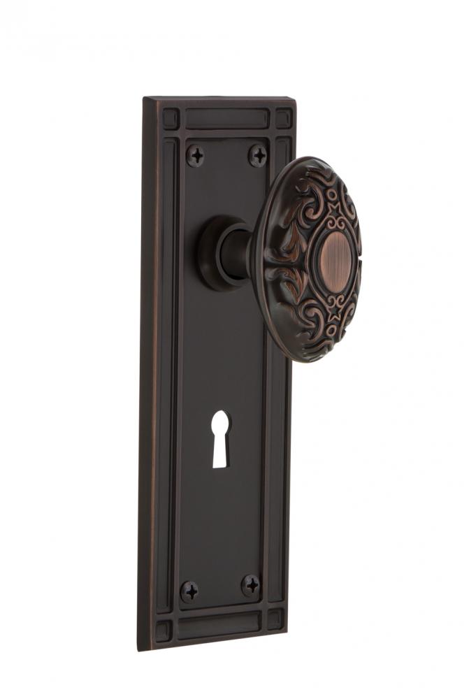 Nostalgic Warehouse Mission Plate with Keyhole Double Dummy Victorian Door Knob in Timeless Bronze