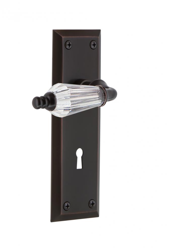 Nostalgic Warehouse New York Plate with Keyhole Double Dummy Parlor Lever in Timeless Bronze