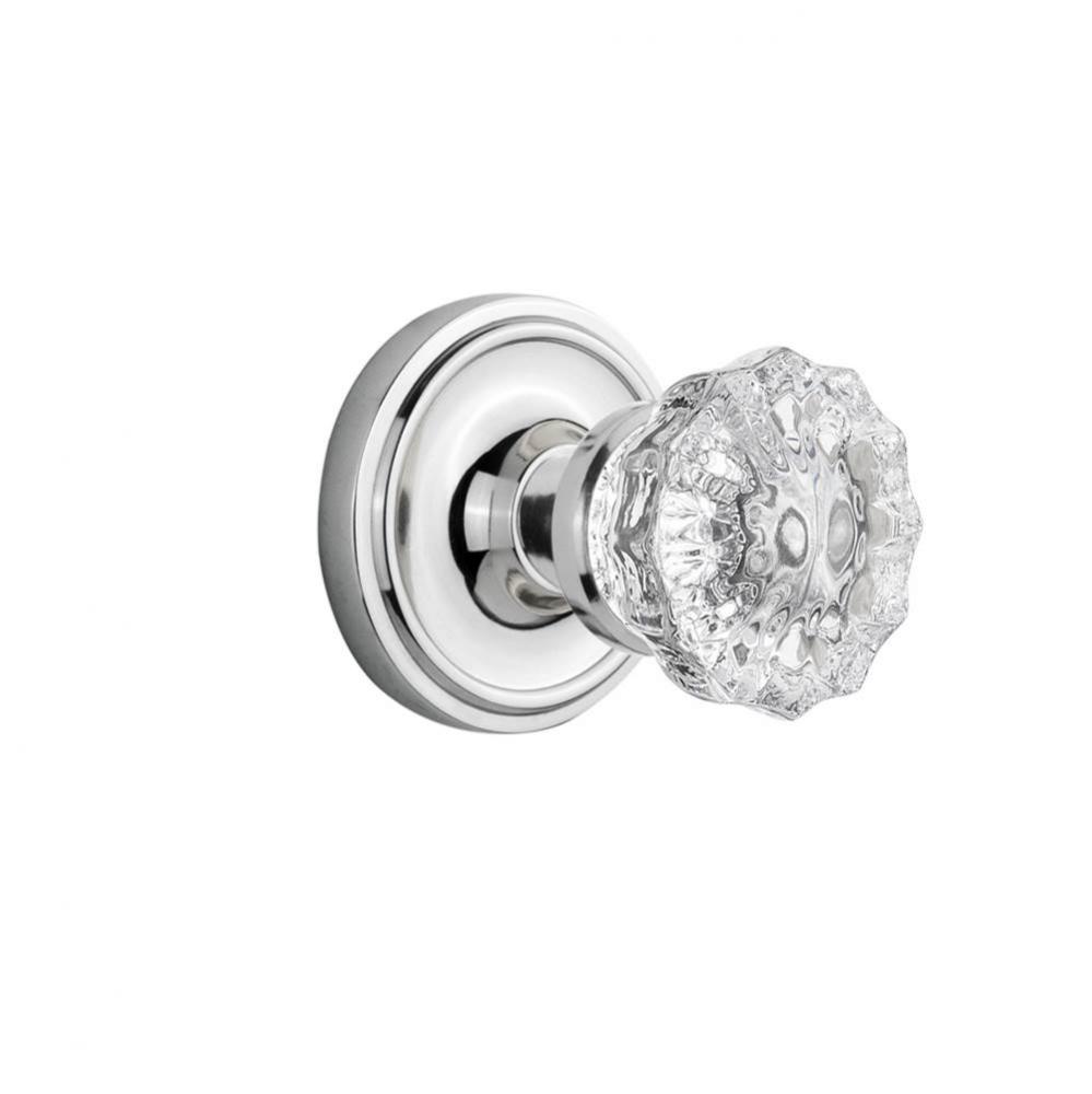Nostalgic Warehouse Classic Rosette Single Dummy Crystal Glass Door Knob in Bright Chrome