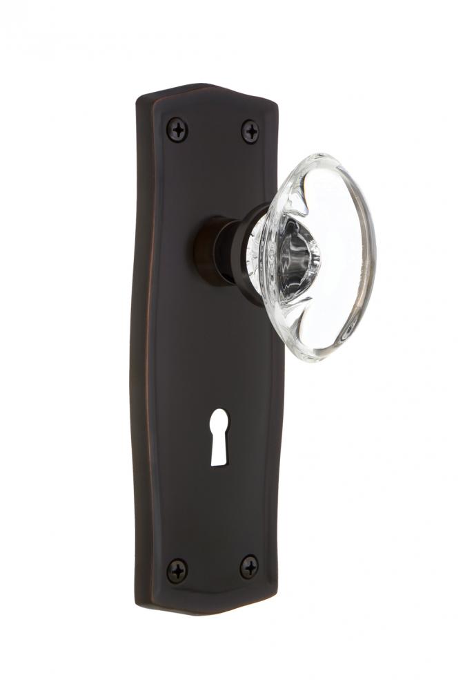 Nostalgic Warehouse Prairie Plate with Keyhole Double Dummy Oval Clear Crystal Glass Door Knob in