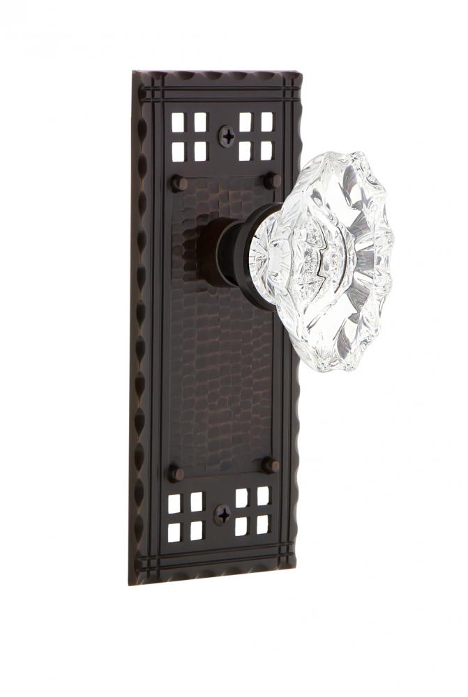 Nostalgic Warehouse Craftsman Plate Privacy Chateau Door Knob in Timeless Bronze