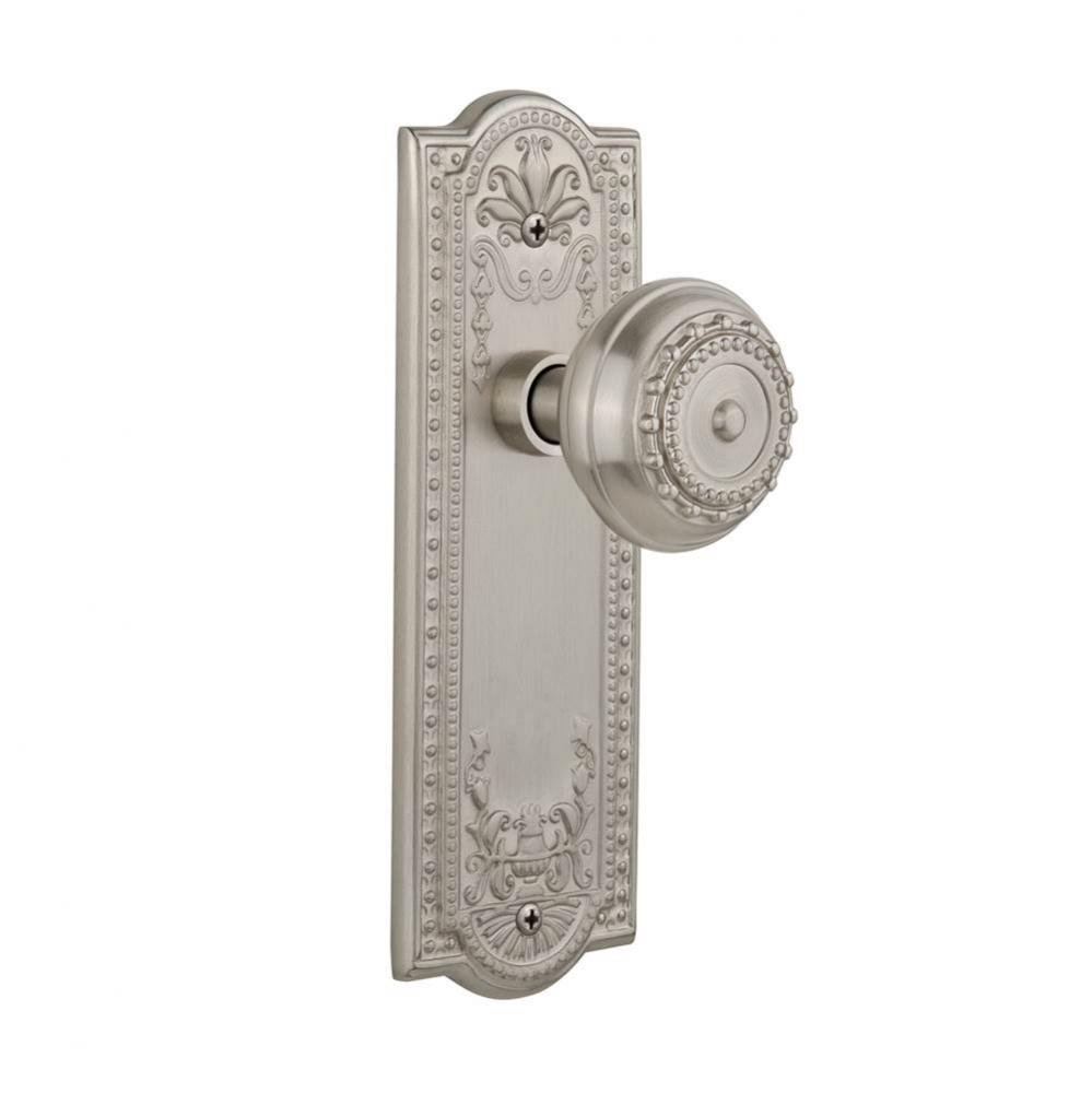 Nostalgic Warehouse Meadows Plate Passage Meadows Door Knob in Satin Nickel