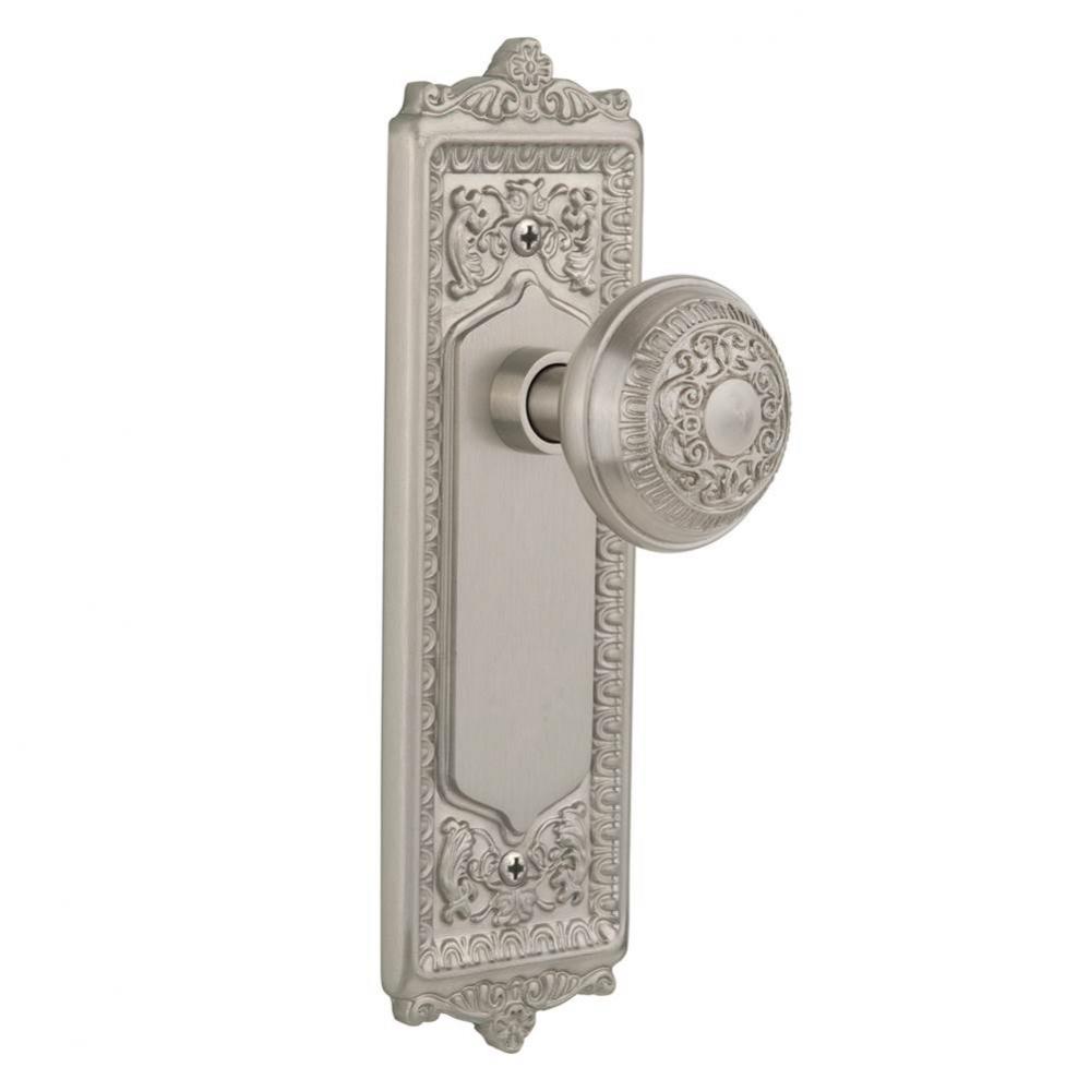 Nostalgic Warehouse Egg & Dart Plate Single Dummy Egg & Dart Door Knob in Satin Nickel