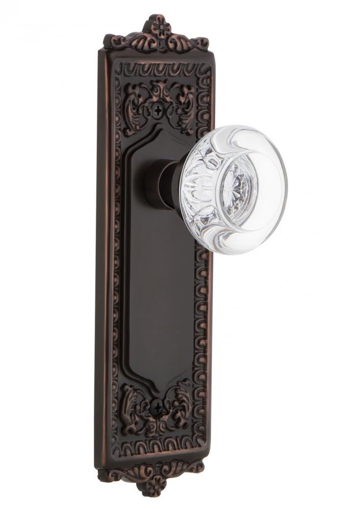 Nostalgic Warehouse Egg & Dart Plate Privacy Round Clear Crystal Glass Door Knob in Timeless B
