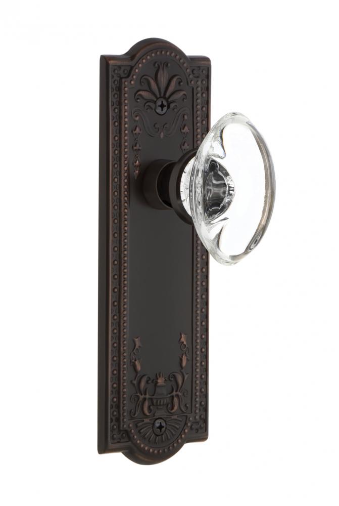 Nostalgic Warehouse Meadows Plate Privacy Oval Clear Crystal Glass Door Knob in Timeless Bronze