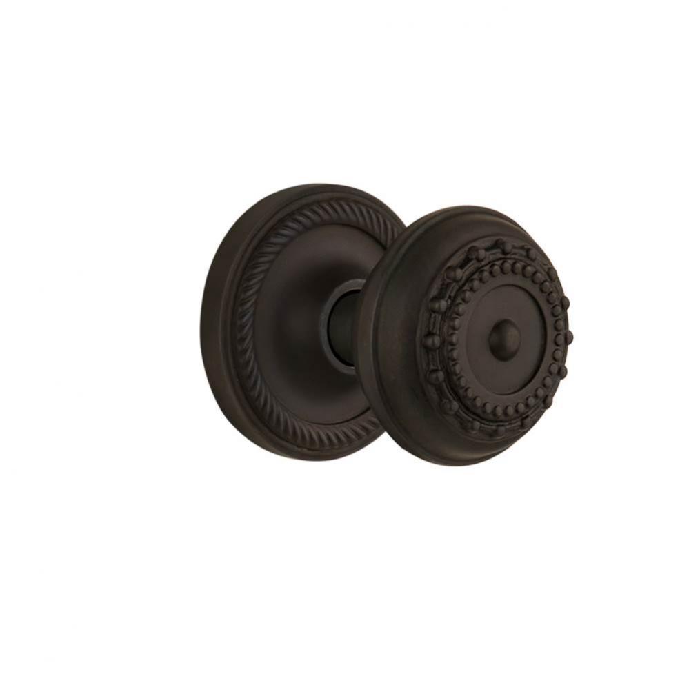 Nostalgic Warehouse Rope Rosette Single Dummy Meadows Door Knob in Oil-Rubbed Bronze