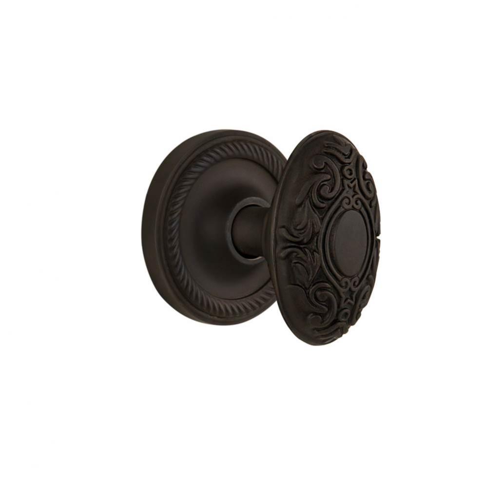 Nostalgic Warehouse Rope Rosette Passage Victorian Door Knob in Oil-Rubbed Bronze