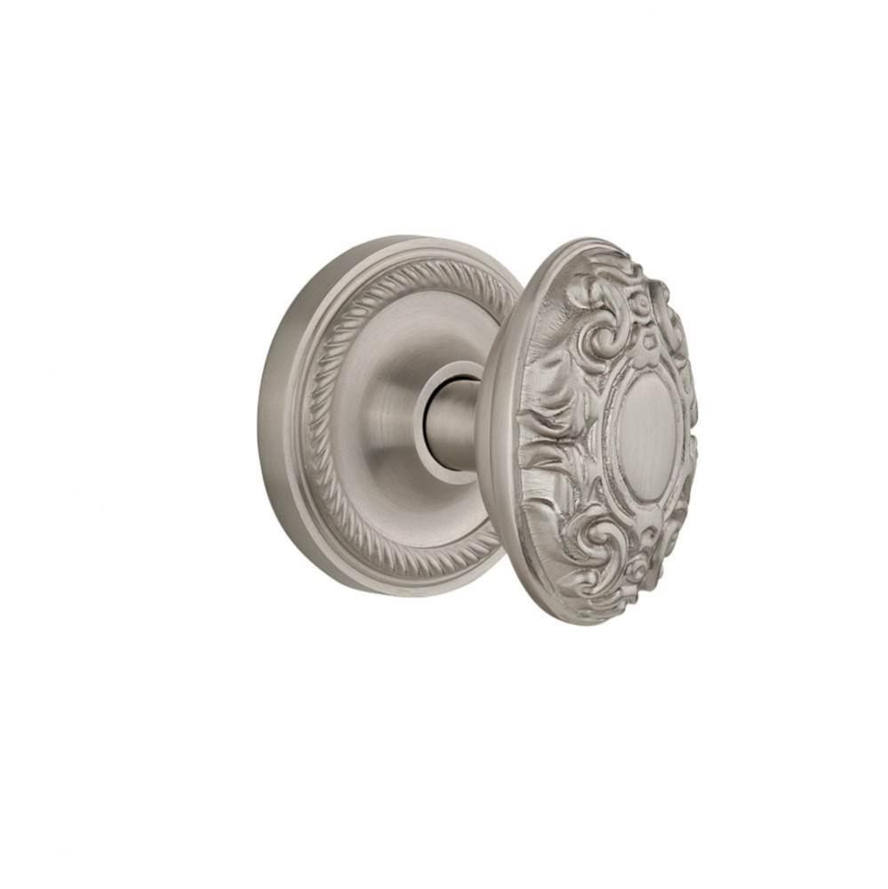 Nostalgic Warehouse Rope Rosette Single Dummy Victorian Door Knob in Satin Nickel