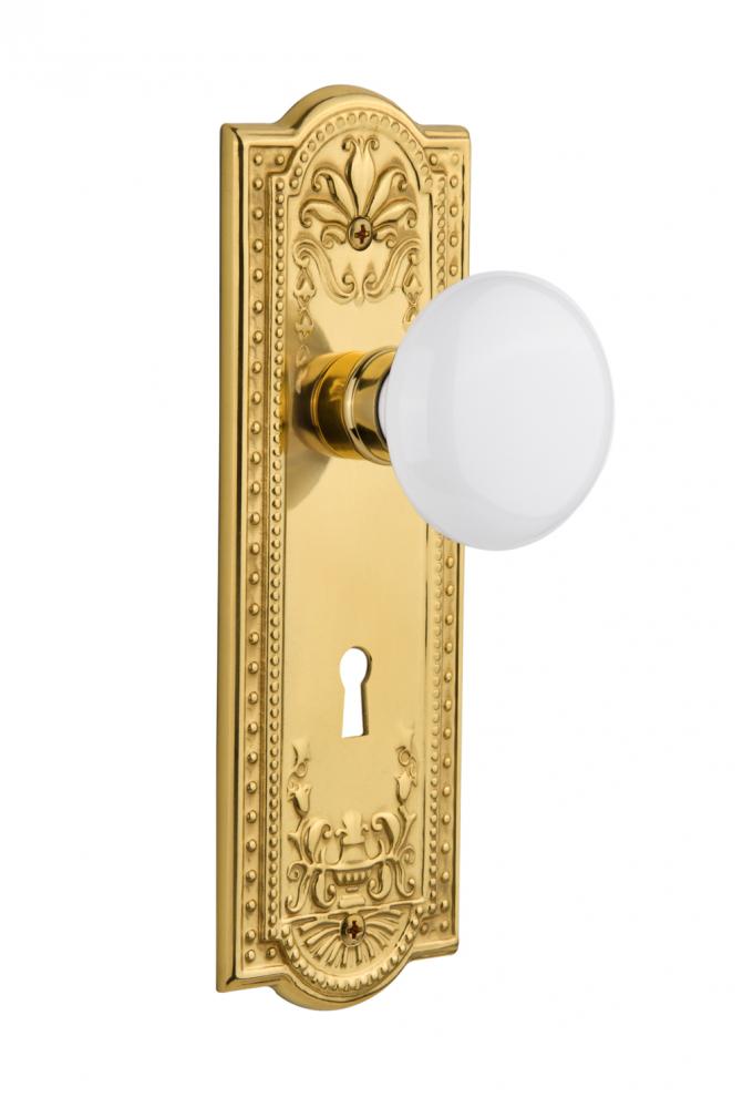 Nostalgic Warehouse Meadows Plate with Keyhole Single Dummy White Porcelain Door Knob in Unlacquer